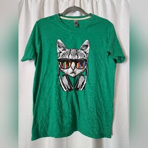 Youth Instant Message Short Sleeve Cat T-Shirt Size XL